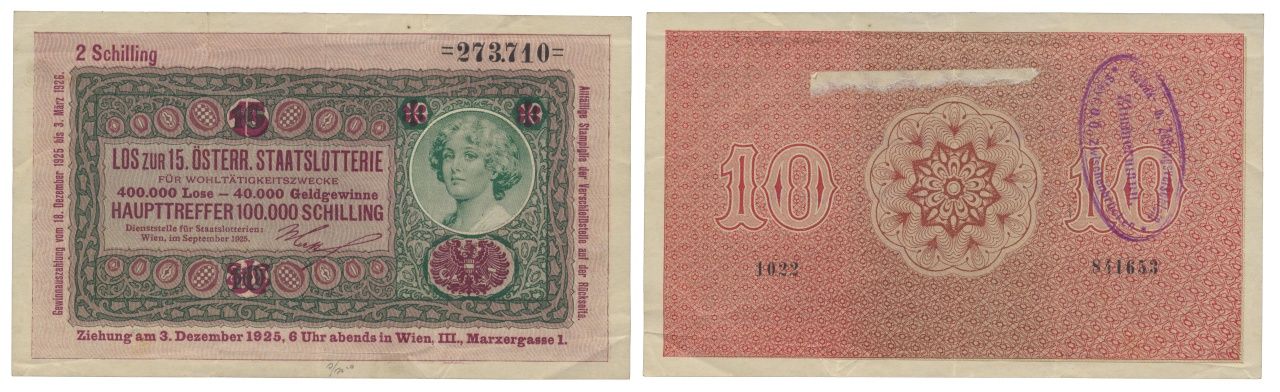 Paper Money - Austria (Donaustaat) 10 ND (1925) Papier Monnaie - Autriche (Donau&hellip;