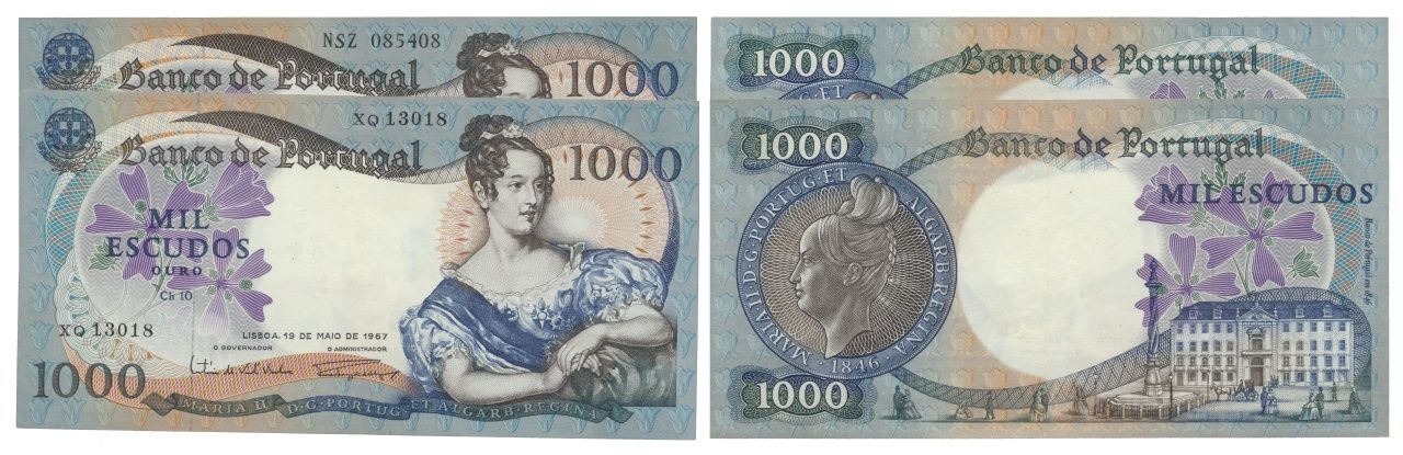 Paper Money - Portugal 2 expl. 1000$00 ch. 10 1967 Papier-monnaie - Portugal 2 e&hellip;