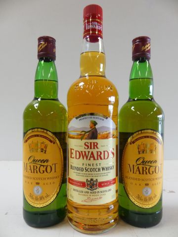 Lot de 3 bouteilles : 1 Whisky 100 cl Sir Edward's Fines…