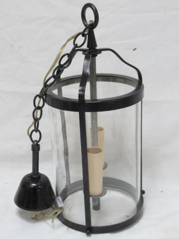 Null Lanterne en métal laqué noir. Haut.: 34 cm