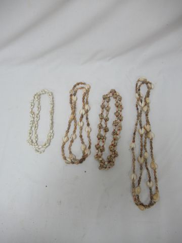 Null CEYLAN Lot de 4 grands colliers en coquillage environ 50 cm