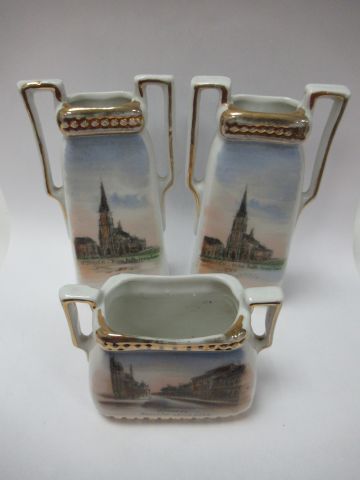 Null White porcelain trim, decorated with monuments. 5-12 cm