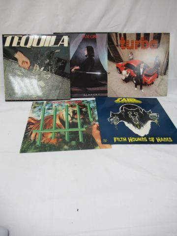 Null Lot de 5 vinyles 33 tours : Turbo, Taxigirl, Tequila, Tank, Tigers of Pan T&hellip;