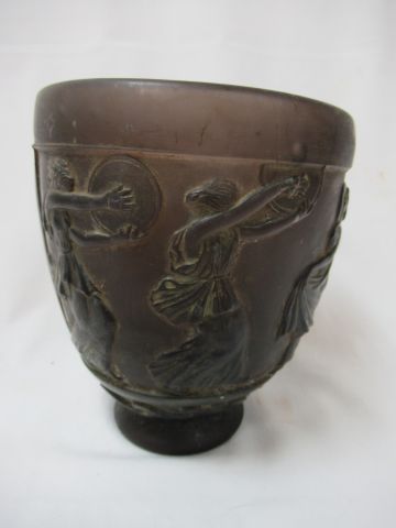 Null Georges DE FEURE Vase in pate de verre, mit Dekor einer antiken Szene. (Chi&hellip;