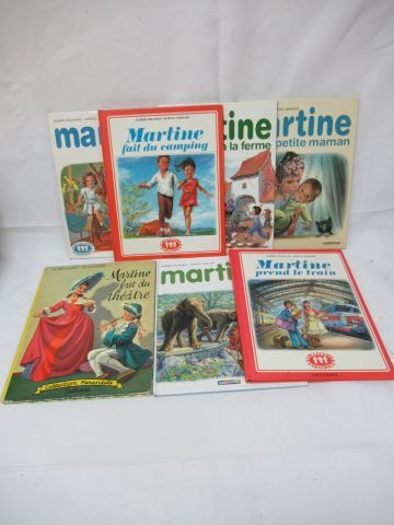 Null Posten von 7 "Martine"-Büchern (von 1959 bis 1995). BE und FSME