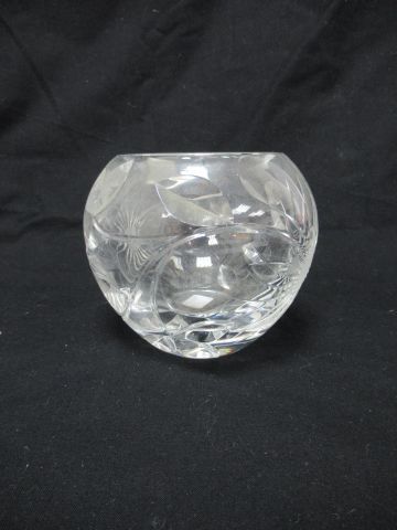 Null Jarrón bola de cristal tallado, H: 10 cm.