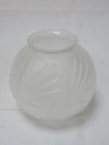 Null Vaso a sfera in vetro smerigliato. Stile Art Deco. Altezza 15 cm