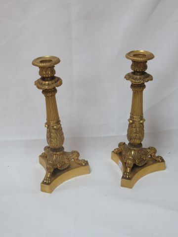 Null A pair of bronze torches. 19th century. Height: 28 cm