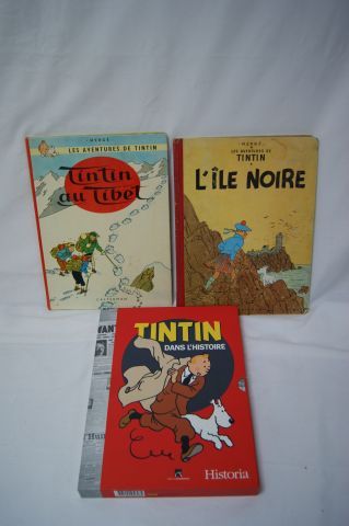 Null TINTIN Lot einschließlich 2 Comics : "L'ile Noire" (1966) und "Tintin au Ti&hellip;