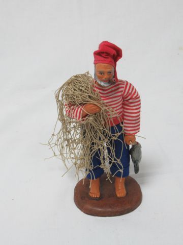 Null Santon of Provence signed Chave representing a sailor, H: 16 cm.