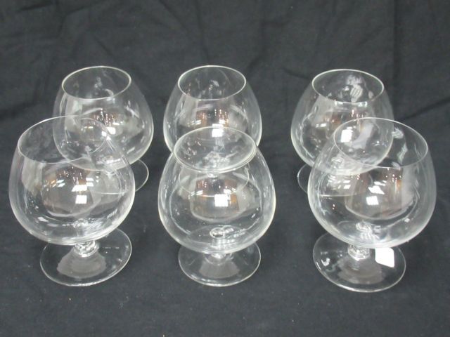 Null Set of 6 crystal cognac glasses. Height: 11 cm