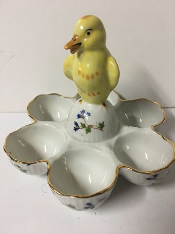 Null Pretty and amusing porcelain egg dish with duckling-shaped handle H 12 cm D&hellip;