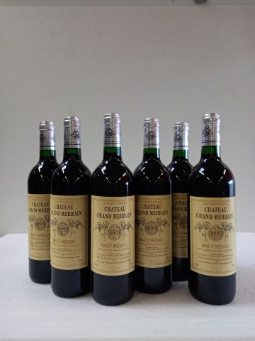 Null 6 bottiglie di Haut Médoc. 2001. Château le Grand Merrain. Vignobles Brun. &hellip;