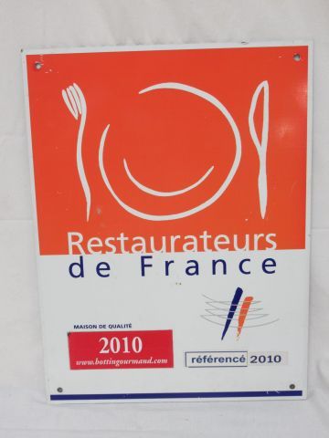 Null Plaque en résine "Restaurants de France". 40 x 30 cm (2010).