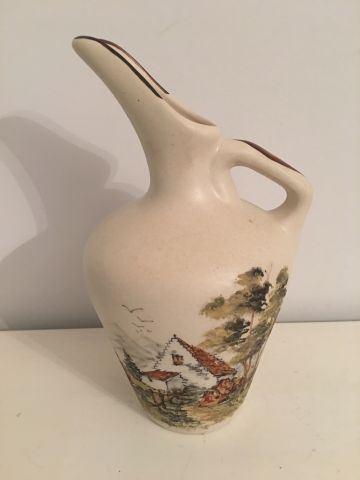 Null Basque stoneware pitcher CAZALAS decorated with Pyrenean landscape H 24cm D&hellip;
