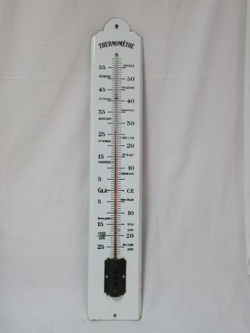 Null 户外搪瓷金属温度计长凳 1940年风格 67x11厘米（有些磨损