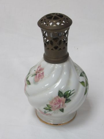 Null PARIS Shepherd lamp in porcelain with flowers. 17 cm
