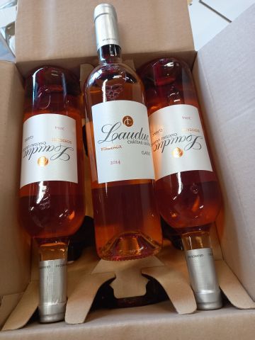 Null 6瓶Lauduc酒庄的酒。波尔多桃红葡萄酒。2014年。经典之作。格兰多葡萄园