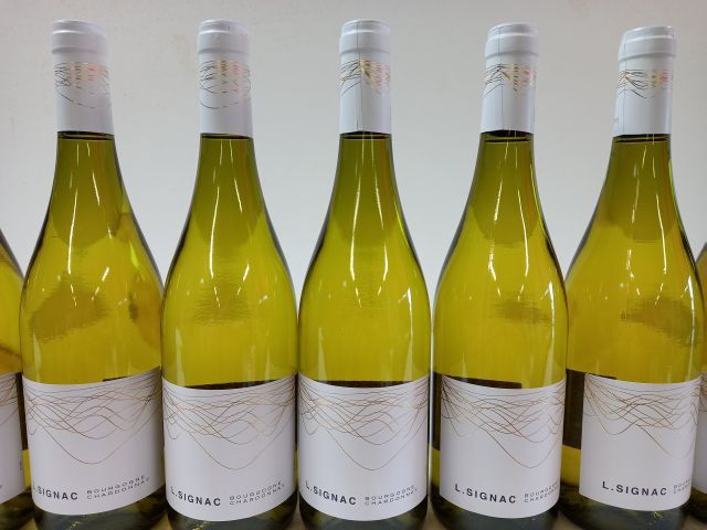 Null 7 Flaschen weißen Burgunders. 2017. Louis de Signac. Rebsorte Chardonnay