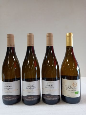 Null Lot de 4 bouteilles : 

3 Domaine Deux Roches. 2015. Macon-Villages. La Tra&hellip;