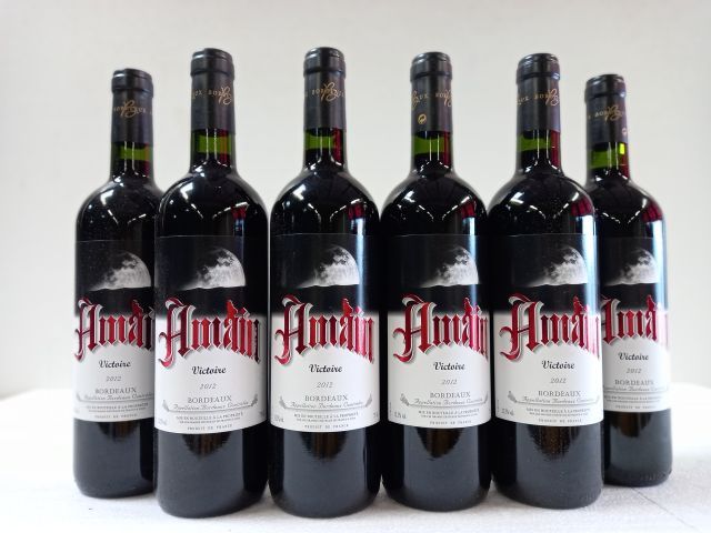 Null 6 bouteilles de Bordeaux rouge. 2012. Mise de propriété Amain Victoire