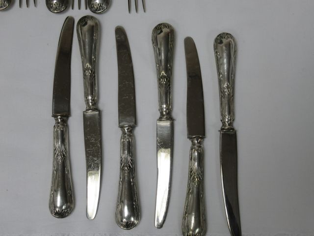 Null Ensemble de couverts à dessert en métal argenté, comprenant 5 couteaux et 6&hellip;