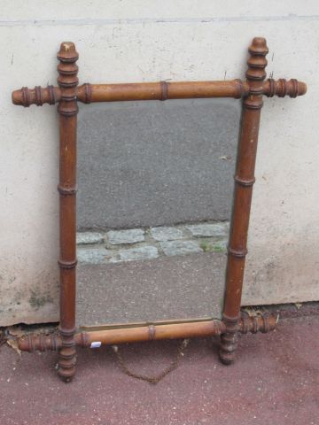 Null Bamboo mirror. Circa 1950. 58 x 42 cm