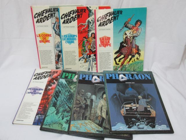 Null Lot de 7 bandes dessinées : Pharaon et Le Chevalier Ardent. Circa 1980/90.