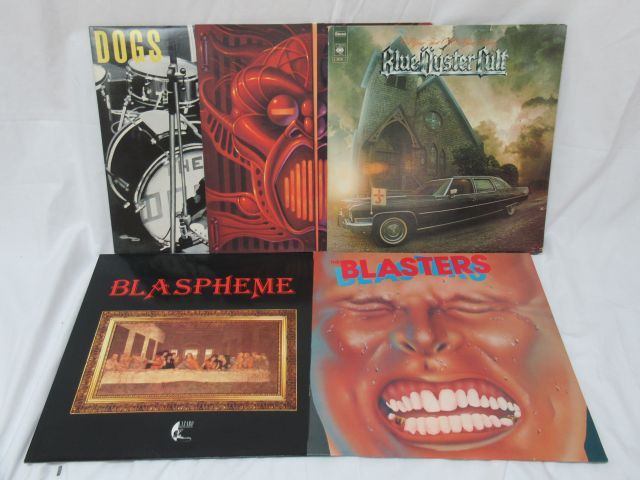 Null Lot of 5 LPs : Dogs, Under one flag, Blue oyster cult, Blaspheme, The Blast&hellip;