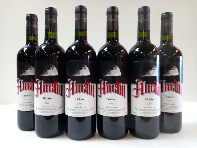 Null 6 bottles of red Bordeaux. 2012. Property stake. Amain la Victoire