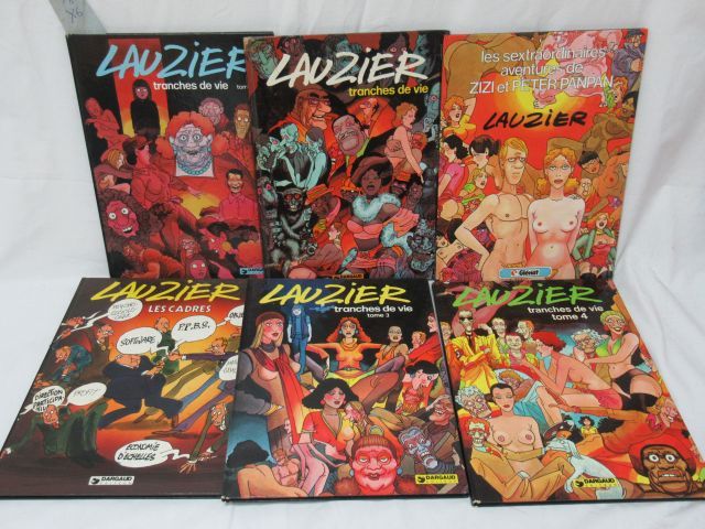 Null Lot de 6 bandes dessinées "Lauzier". Dargaud, circa 1990.