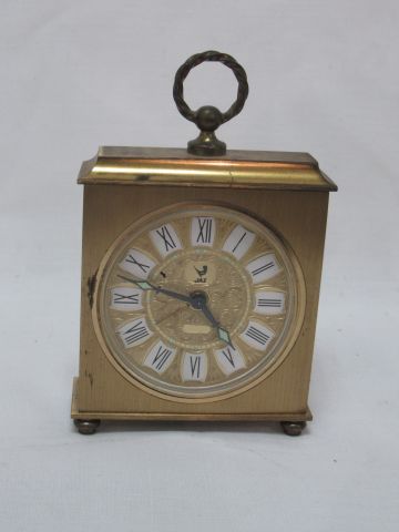 Null JAZ Brass clock. Height: 8 cm