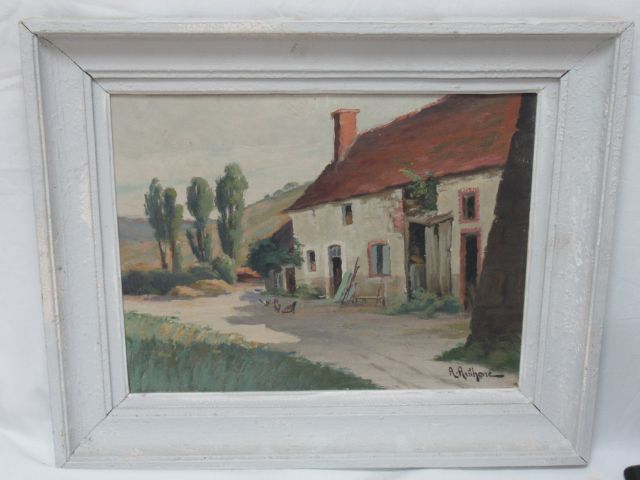 Null A.ANTHORE (?) " Paysage à la ferme" Huile sur toile , signé en bas à droite&hellip;