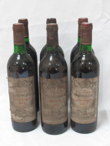 Null 6 botellas de Saint Emilion, Château Rol de Fonbrauge, 1986 (LB, esla)