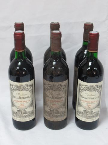 Null 6 bouteilles de Saint Emilion, Château Rol de Fonbrauge, 1986 (LB, esla)