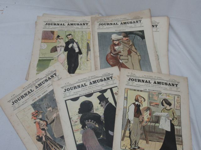 Null Lot de journaux humoristiques "Le Journal amusant". Circa 1900.