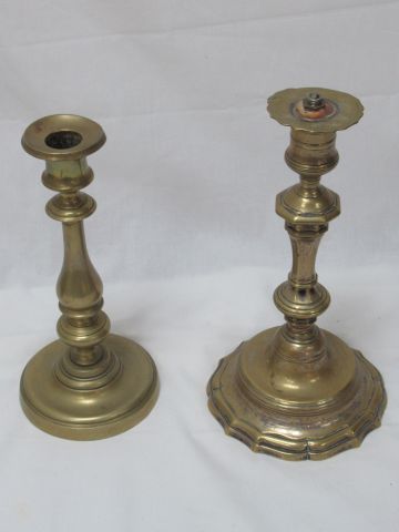 Null Lot including a brass candlestick and a silver plated metal candlestick (sy&hellip;