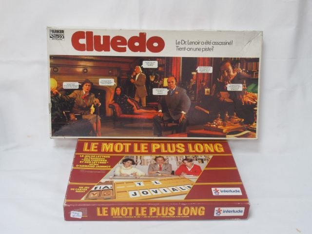 Null Lot comprenant "Les chiffres et les lettres", 1970 et un Cluedo, 1980.