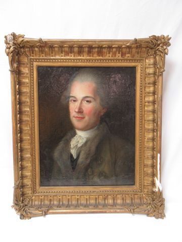 Null ECOLE FRANCISE DU XVIIIe, "Portrait d'homme", huile sur toile, 46 x 38 cm. &hellip;