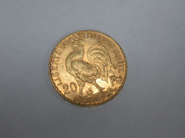 Null Pièce de 20 francs, Coq, 1902. Poids : 6,49 g

Frais acheteurs exceptionnel&hellip;
