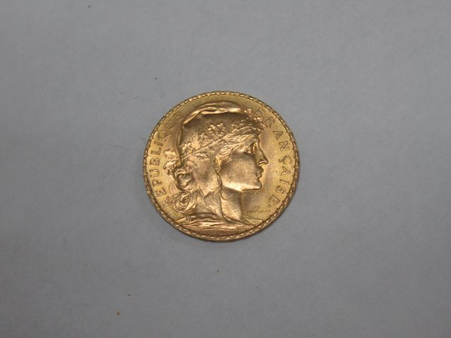 Null Pièce de 20 francs, Coq, 1909. Poids : 6,46 g

Frais acheteurs exceptionnel&hellip;