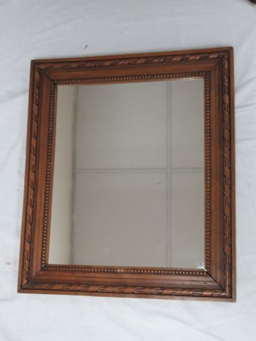 Null Carved wood mirror. 53 x 46 cm