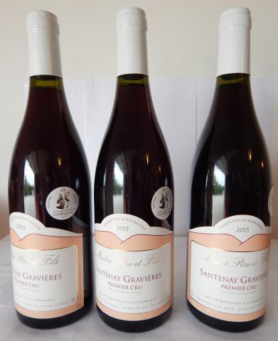 Null 3 bottiglie di Santenay 1er Cru Rouge " Gravières " Mestre Père fils 2015
