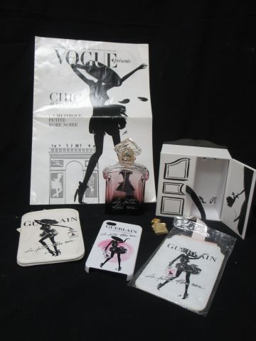Null GUERLAIN "La Petite robe noire", Lot including a gilded metal brooch, a pos&hellip;