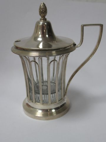 Null Mustard pot in silver (Paris 2nd cock, MO DENIS GARREAU. Weight 113 g) and &hellip;