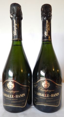 Null 2 bouteilles de Champagne Lassalle Hanin 1990