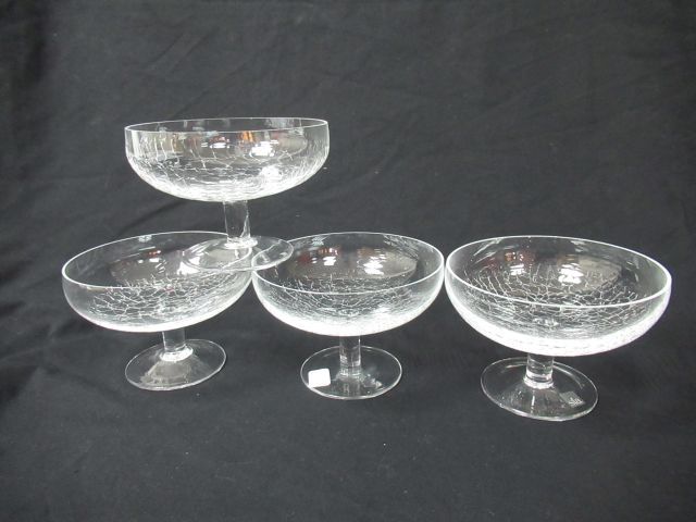 Null 4 ice glasses in cracked glass. Height. 9 cm high