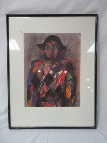 Null BOSUO "Harlequin" Lithograph in colors. Signed in the plate. Framed under g&hellip;