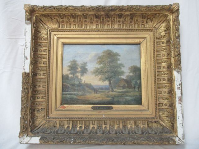 Null French school of the XIXth century, animated landscape, hst, 19x24cm, stucc&hellip;