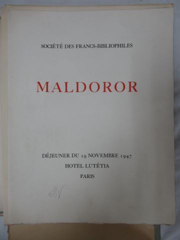 HOUPLAIN-LAUTREAMONT "Maldoror", Société des francs bibliophiles, 1947, In 4, fo&hellip;